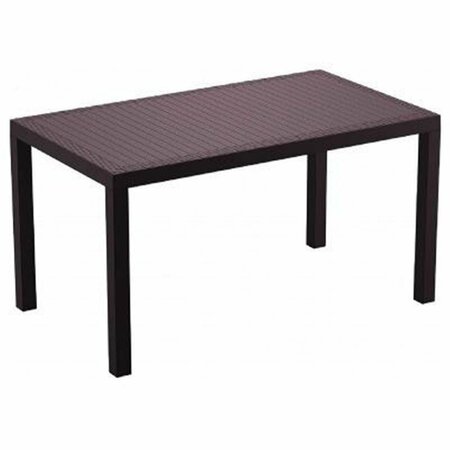 SIESTA 55 in. Orlando Wickerlook Rectangle Dining Table Brown ISP878-BR